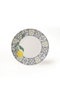 Hermia Set de Servir Pasteles de 4 piezas en Cerámica, 20 cm, Blanco, Azul Marino y Amarillo